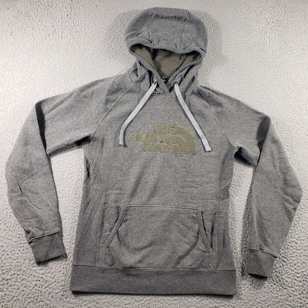 The North Face Hoodie Women's Medium Gray Pullover Fleece Stretch Sweatshirt